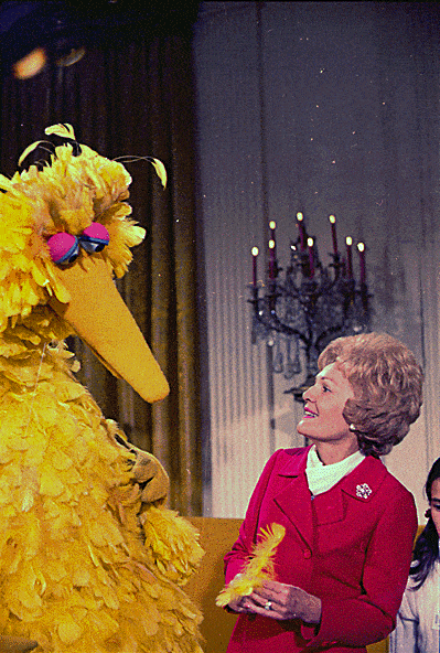 Big Bird with Mrs. Nixon