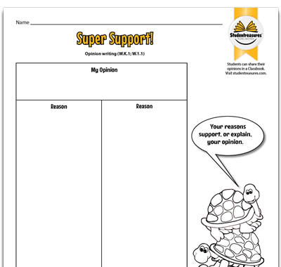 Opinion Writing - Writing Worksheet for Grades K-1