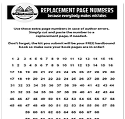 Number Page - Free Replacement Kit Materials