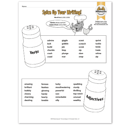 Word Lists - Writing Worksheet for Grades 2-3