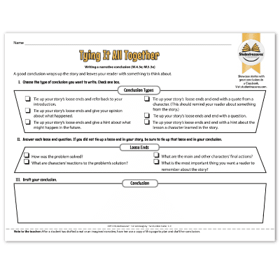Writing a Conclusion - Writing Worksheet for Grades 4-5