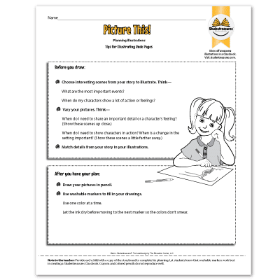 Planning Illustrations - Writing Worksheet for Grades 2-3