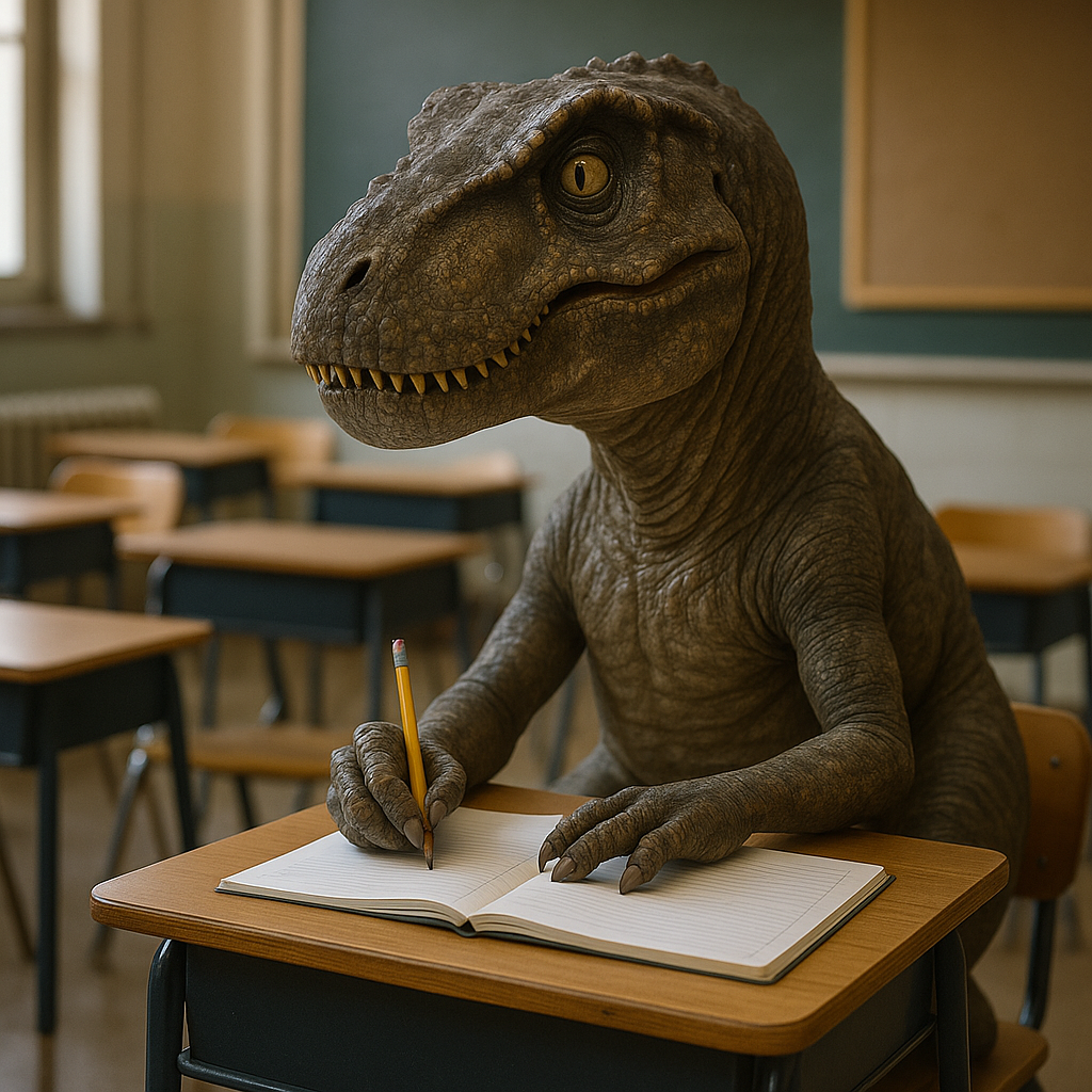 dinosaur-at-desk-image-prompt